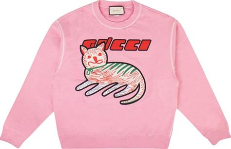 pink gucci logo sweatshirt|Gucci Distressed Cat Print Logo Sweatshirt 'Pink' .